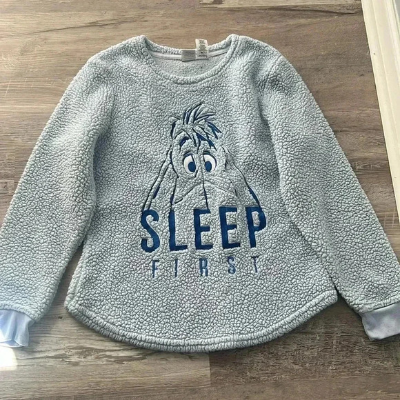 Women’s Disney Blue Eeyore Sherpa Pull Over Sweatshirt - Picture 1 of 4